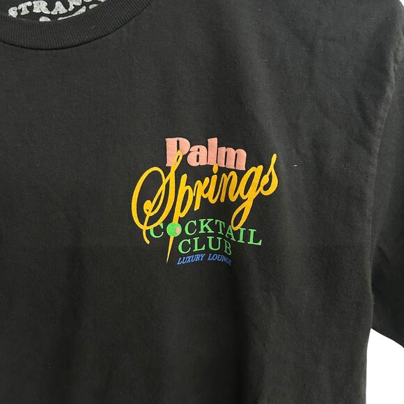 Retro Palm Springs Cocktail Tee‎ Strange Daze California Black Size M - Picture 3 of 4